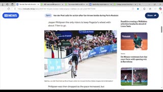 Story about bottle thrown at cyclist Mathieu Van der Poel used for comms about Q