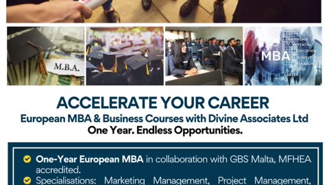 European One-Year MBA – Specialisations in Marketing, Banking & More via Divine Associates Ltd.