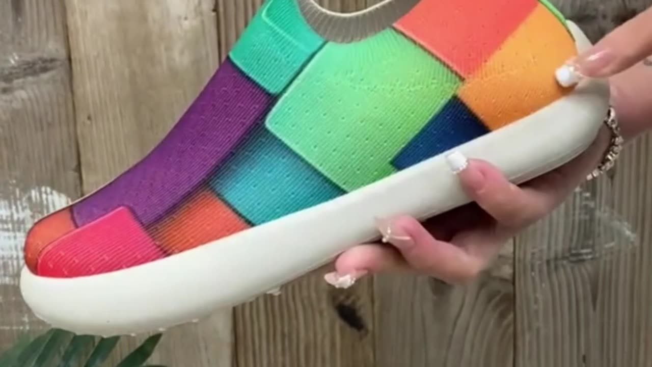 Women's Colorful Geometric Slip-On Sneakers