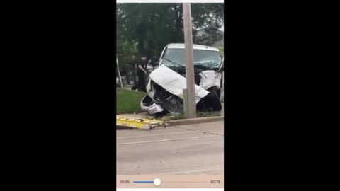 Police Pursuit Ends Crashing Into House, Truck Erupts Into Flames, Catches House On Fire