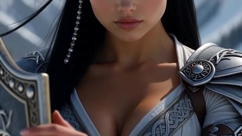 Beautiful Young Norse Warrior Woman, AI Video