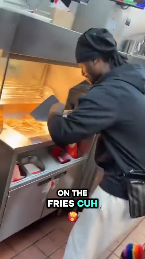 McDonald's manager is seen dozing off (apparently blood sugar) as Negroid steal their own meals