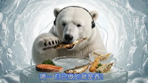 北极Vlog：从捕鱼到干饭，沉浸式体验熊哥的一天I #动物的迷惑行为#北极熊 #我要上热门媒 #萌宠 #治愈系