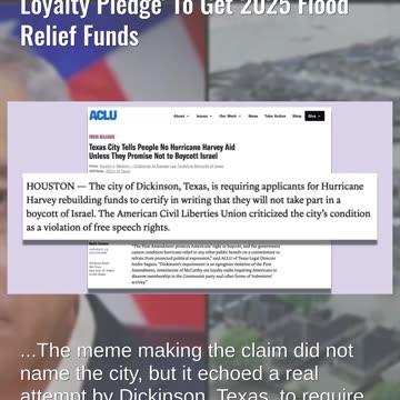 Fact Check: Texas City Did NOT Require Residents To Sign 'Israel Loyalty Pledge' To Get Flood Relief
