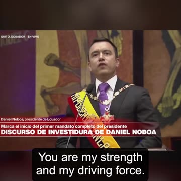 Daniel Noboa habla desde su investidura presidencial a cada ecuatoriano que confió en él