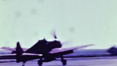 Pilotless F6F Hellcat drone barely claws into the air before coming to grief on landing