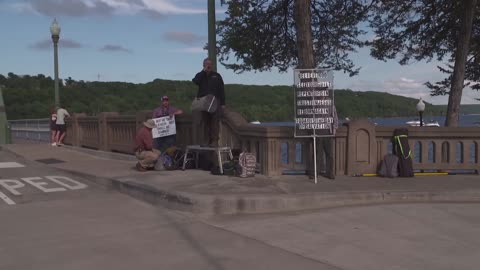 Preaching at Lumberjack Days in Stillwater, Minnesota