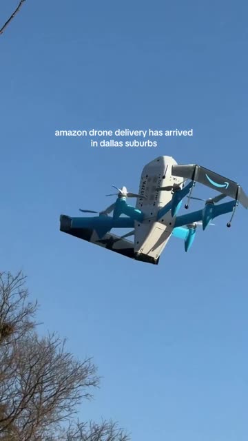 Amazon has launched drone deliveries in the Dallas area. The drones deliver packages