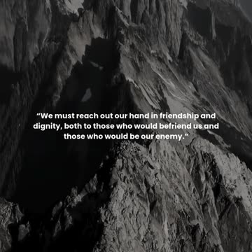 We must reach out our hand in friendship and dignity, ...