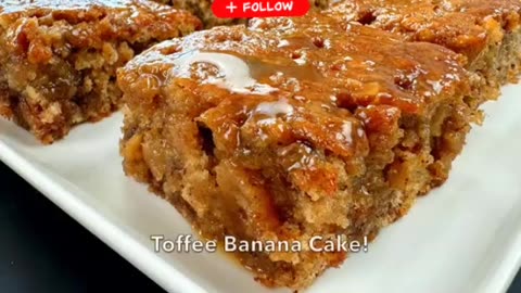 Sticky toffee banana cake recipe - easy & quick ! How to make banana cake 🥰😍
