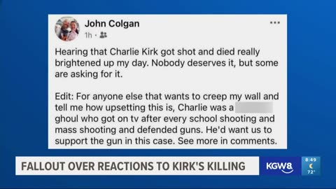 People nationwide get fired, suspended over alleged social media posts about Charlie Kirk's death