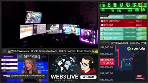 🔴 LIVE | Web3LiveNews 24/7 Texas Floods - Crypto Scam Bill - KOLs Scared. CT Full Panic Mode