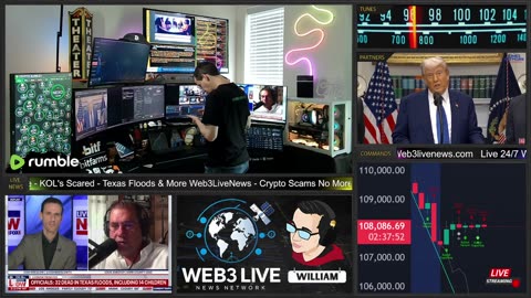 🔴 LIVE | Web3LiveNews 24/7 Texas Floods - Crypto Scam Bill - KOLs Scared. CT Full Panic Mode