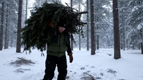 Solo Ice Fishing – Off Grid Camping & Wild Trout Catch & Cook