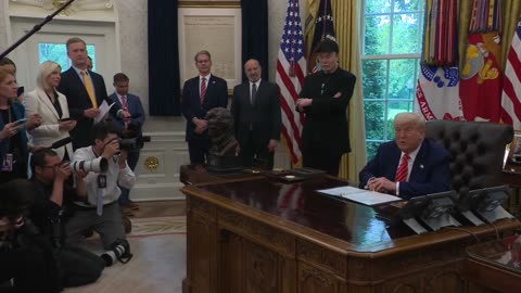 President Trump Participates in a Press Conference with Elon Musk