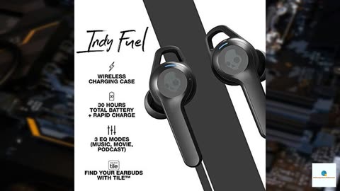 Skullcandy Indy Fuel In-Ear Wireless Earbuds, Wireless Charging, 30 Hr Battery, Microphone
