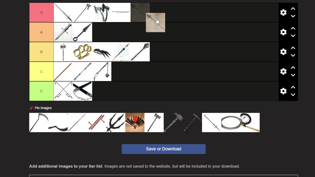 Mele Weapon Tier List