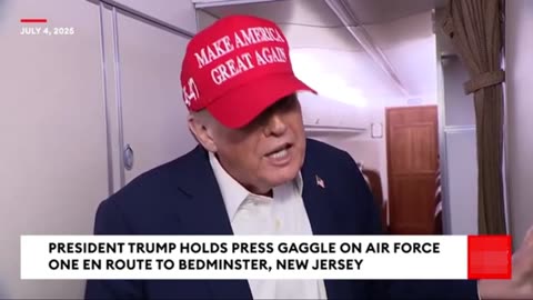 President Trump's Air Force One Gaggle Enroute to Bedminster, NJ, July 4, 2025