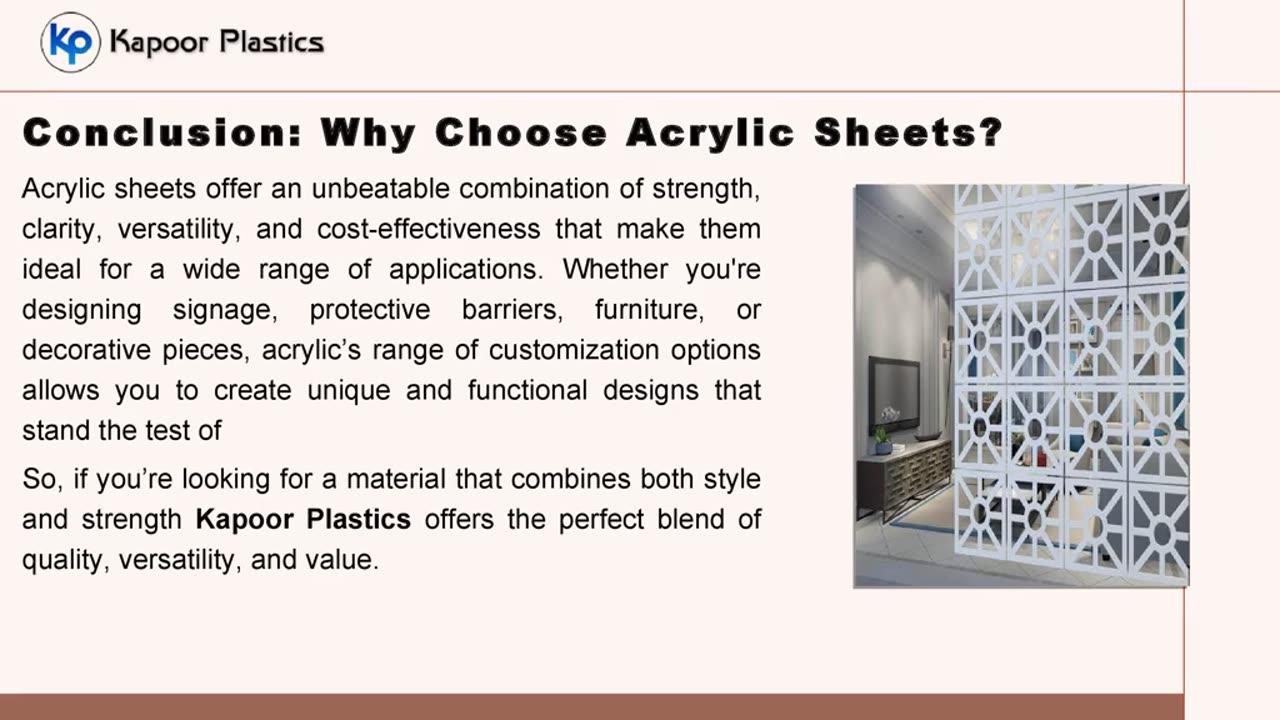Acrylic Sheets: The Clear Choice for Durability, Versatility, and Innovation
