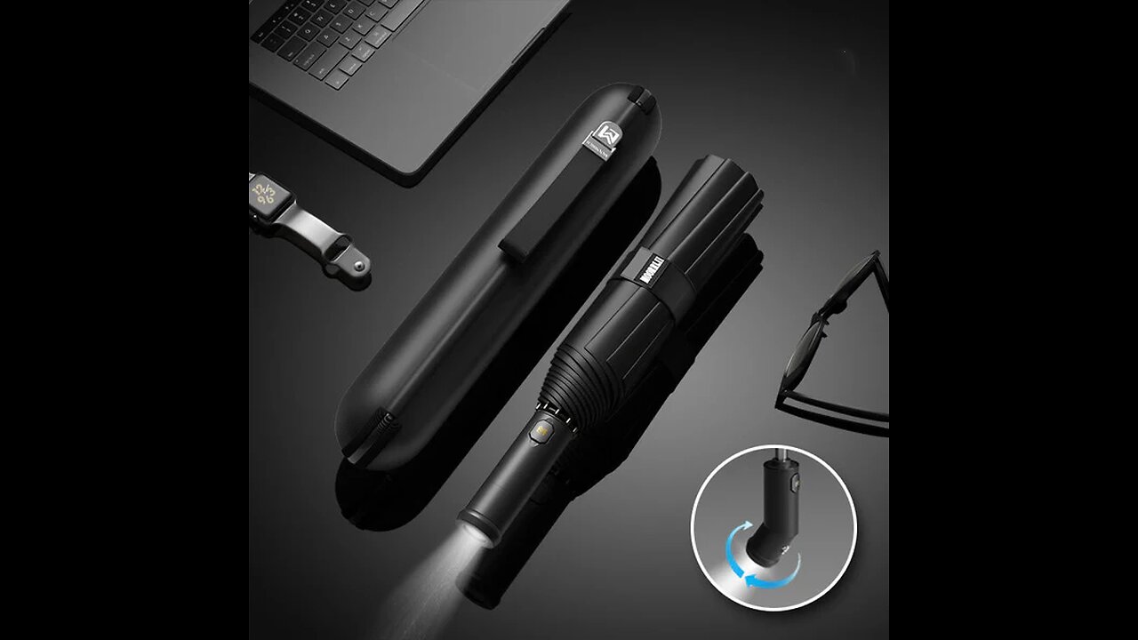 Fully Automatic Folding Umbrella With Rotating LED Light