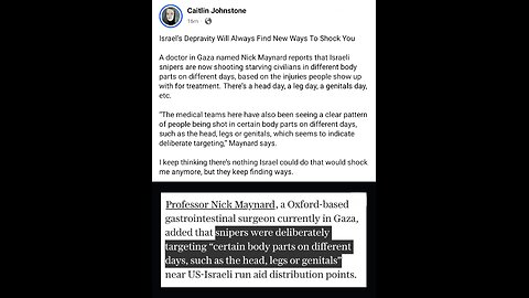 Caitlin Johnstone ~ Israel's Depravity Will Always Find New Ways To Shock You
