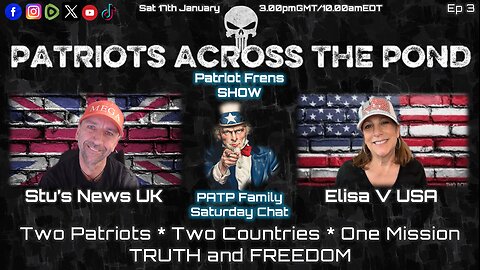 Patriots Across The Pond Family Saturday Chat with Stu & Elisa Ep 3 - 3.00pm GMT/10.00am EDT