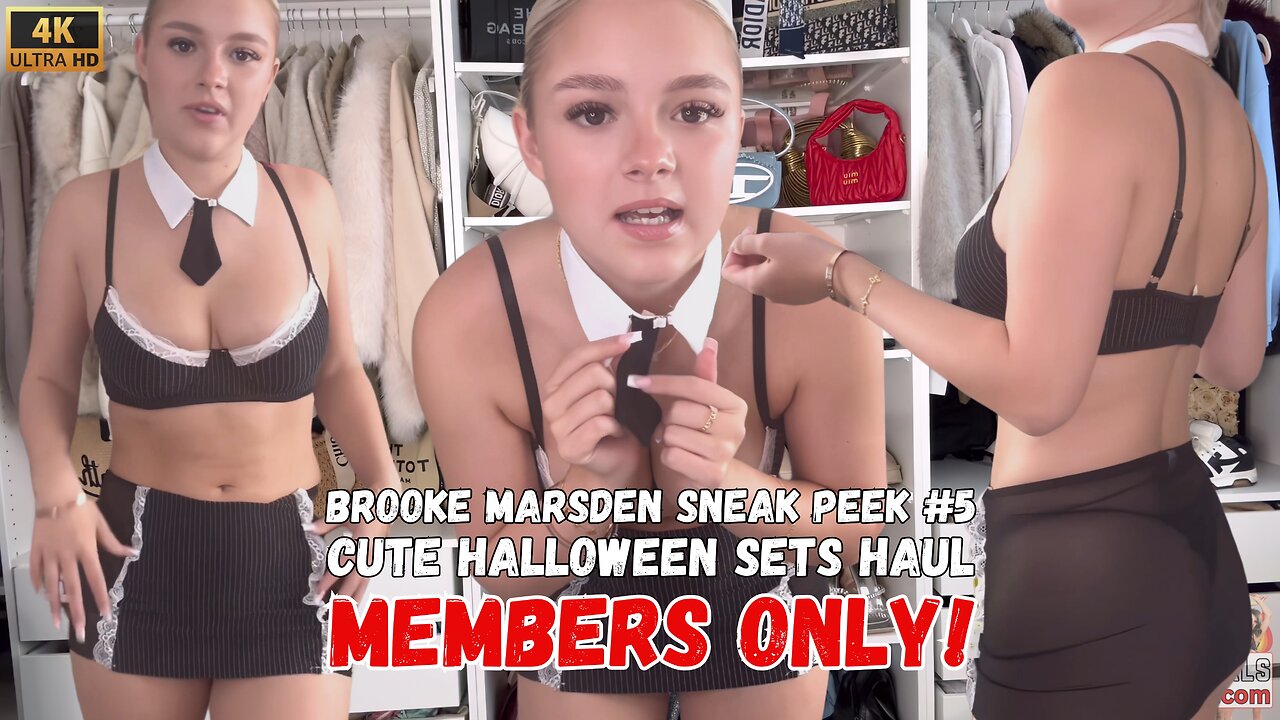 Brooke Marsden Members Only | Cute Halloween 11 Outfits Haul SNEAK PEEK #5 4K HD