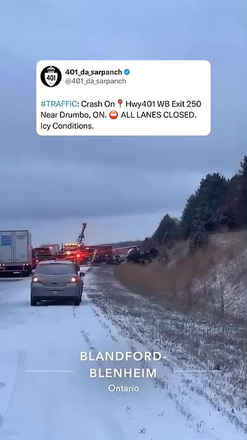 Hwy 401 Accident Drumbo Ontario