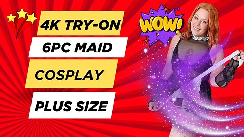 4k WDIRARA Plus Size Maid Cosplay Set Try-On | Real Body Fit Guide (1XL, 5’2”, 180 lbs)