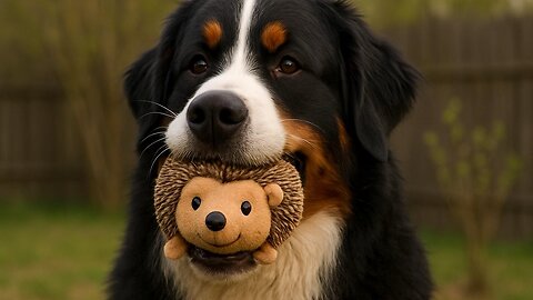 “Bernese Mountain Dog vs Hedgehog 🐶🦔 – Hilarious Chase Caught on Camera!”