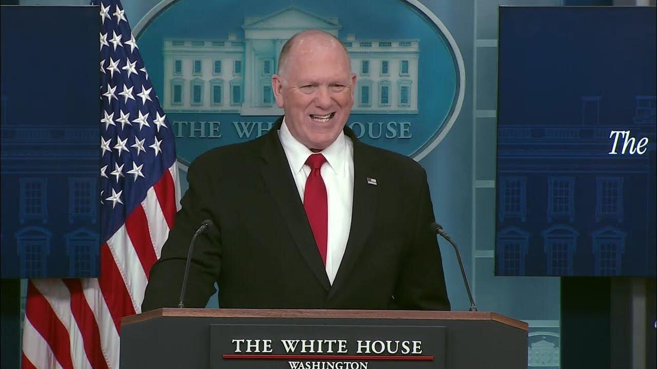 Tom Homan and Press Secretary Karoline Leavitt Brief Members of the Media