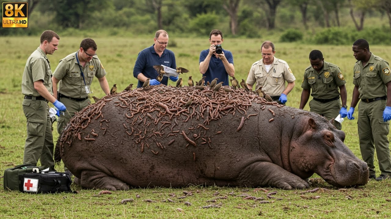 Hippo Struggles with Millions of Parasites in a Dried Stream Bed! 🦛😨