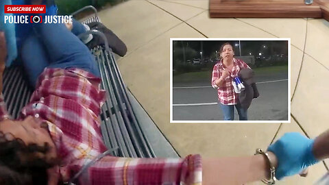 Intense Arrest: Woman Resists Officers and Bites Police While Waiting for Bus – Bodycam Footage