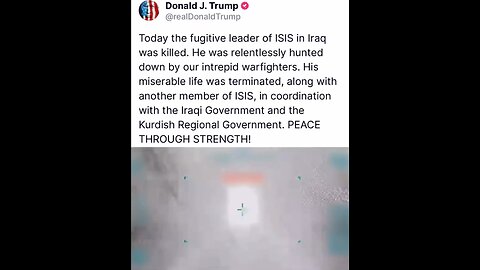 BREAKING — President Trump just announced our forces have KlLLED the leader of ISIS in Iraq.