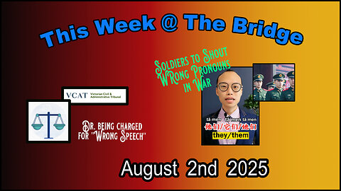 This Week At The Bridge Part 1 of 2 - Dr Charged with "Wrong Speech"