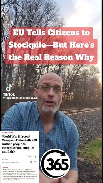 EU warns 450 million citizens to stock up food & supplies as global tensions rise.World War III near