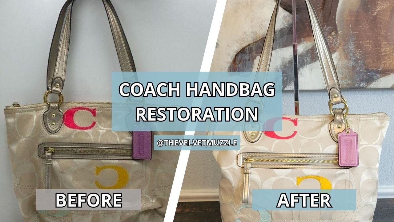 How to Clean & Restore a Coach Poppy Embroidered Handbag | A Gross Thrifted Find | Handbag Rehab
