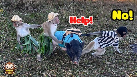 YiYi and YinYin bravely protect Un In from the thief