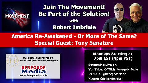 Waking Up America! Special Guest Today Tony Senatore! And MUCH More!