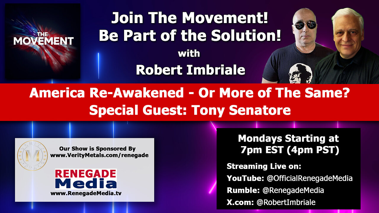 Waking Up America! Special Guest Today Tony Senatore! And MUCH More!