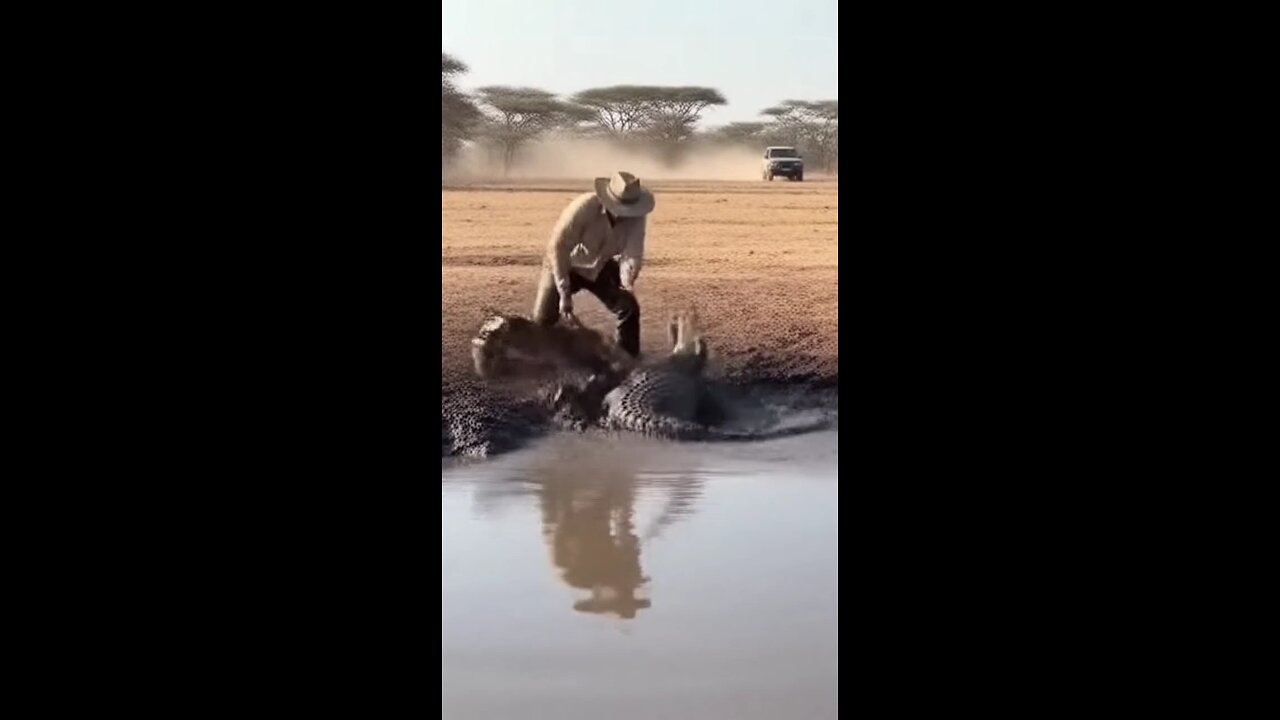 Man Enters Crocodile Swamp Alone – What Happens Next 😰🐊" #ManVsCrocodile #AfricanForest
