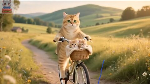 Mama cat trims wool from the sheep.