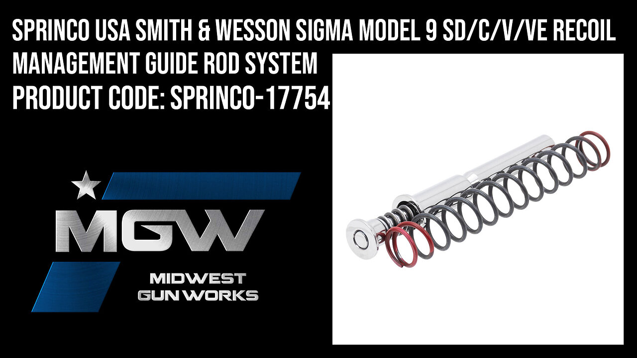 Sprinco USA Smith & Wesson Sigma 9 SD/C/V/VE Recoil Management Guide Rod System - SPRINCO-17754
