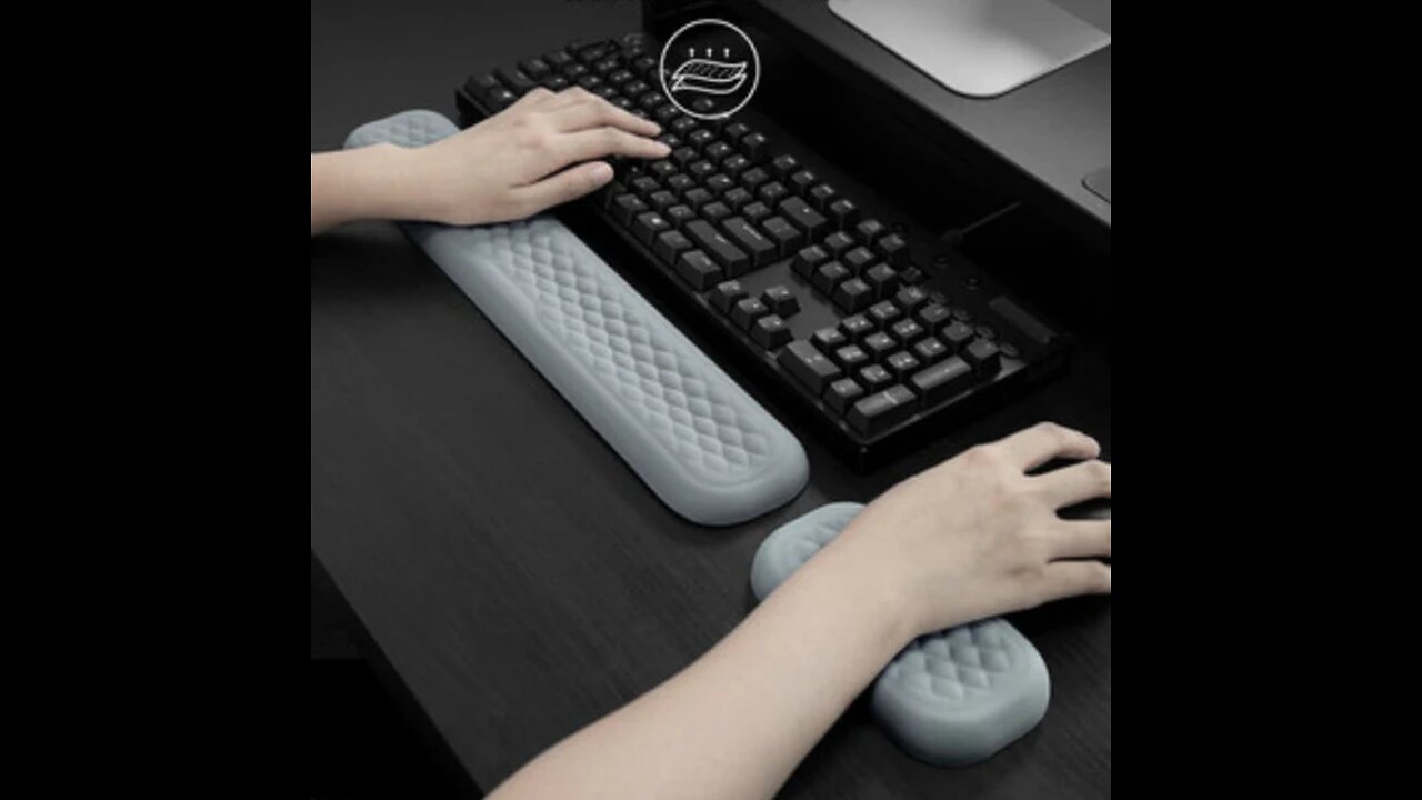Keyboard & Mouse Wrist Rest, with Ergonomic Design, Breathable Memory Foam & Anti-slip Backing