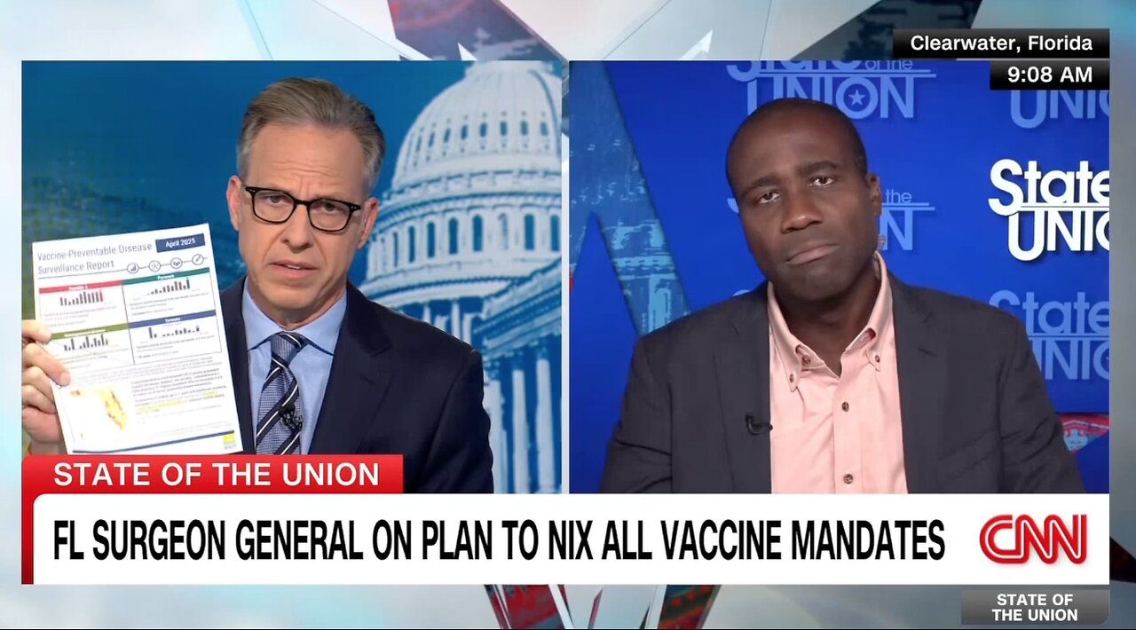 CNN Jake Tapper's Head Explodes As Florida’s Surgeon General Explains Plan To End Vaccine Mandates