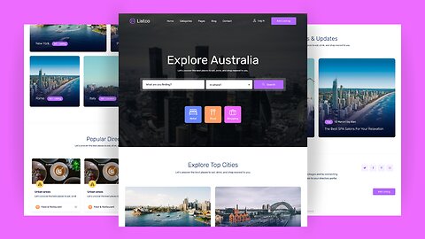 Tour & Travel Website Design: HTML, CSS & JS