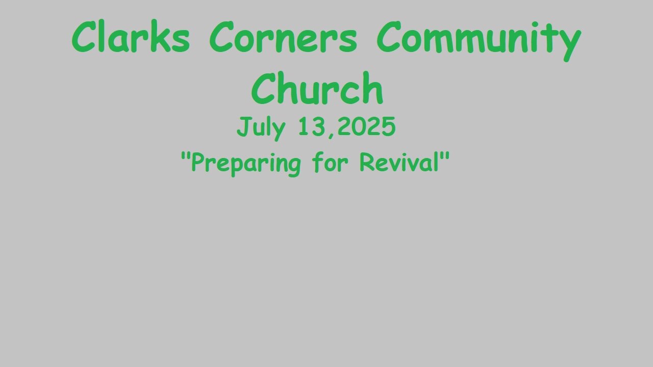 07/13/2025 Preparing for Revival