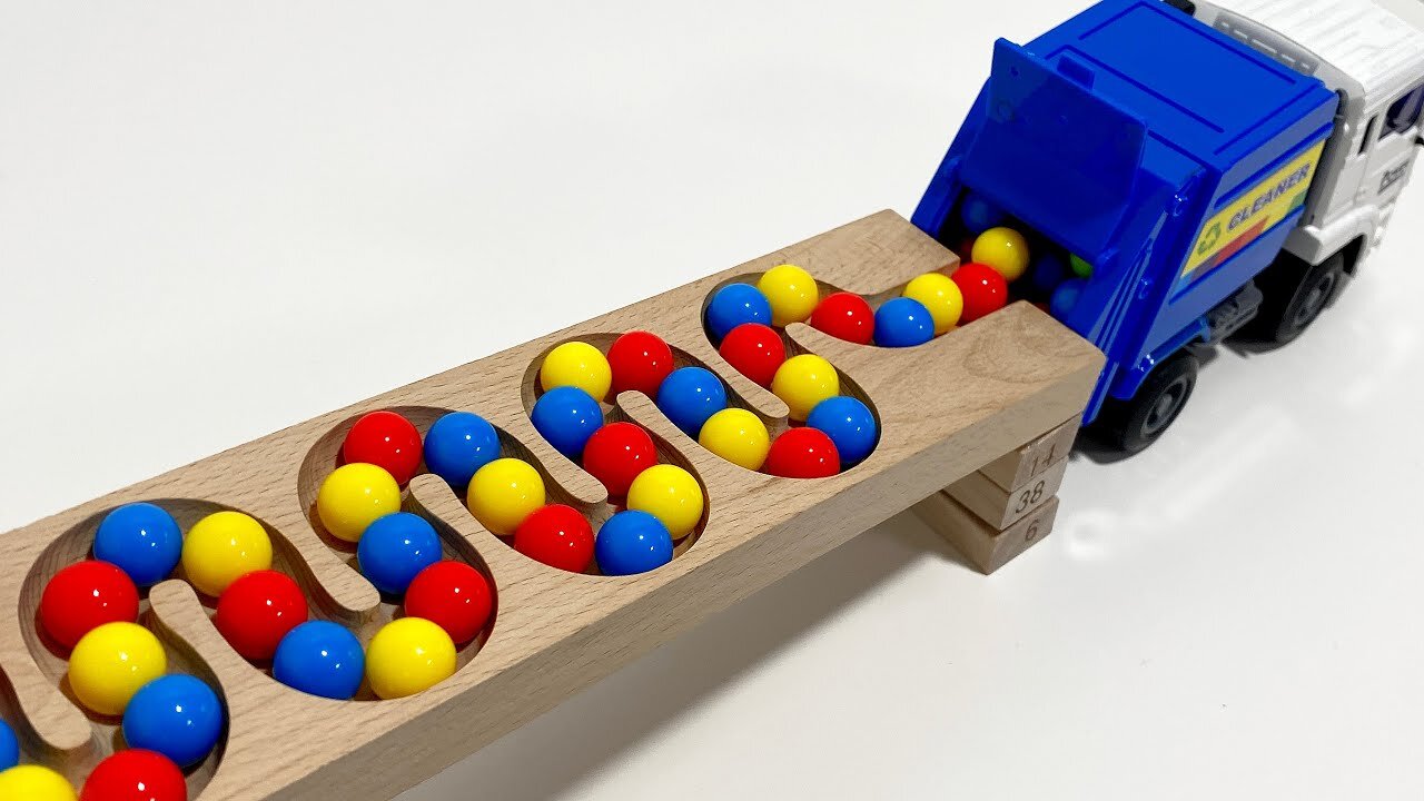 Marble Run Race ☆ HABA Slope, Dump Truck & Garbage Trucks & Ambulance & vehicles Full Compilation