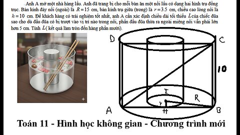 Chuyên Hạ Long: Anh A mở một nhà hàng lẩu. Anh đã trang bị cho mỗi bàn ăn một nồi lẩu có dạng hai