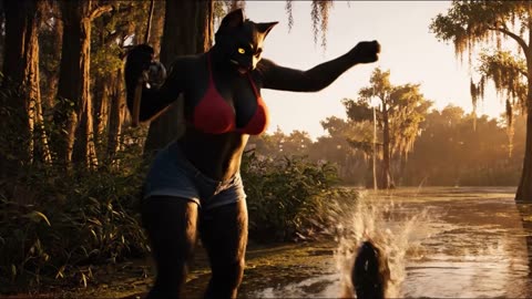 When a fearless feline's line hits the water, you know something big is about to happen! 🐾💪